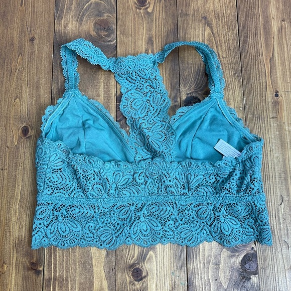 Auden size small green lightly lined lace racerback bralette - Picture 2 of 4